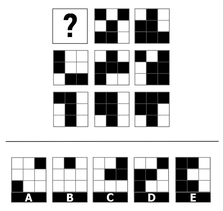 Free CCAT Practice Test - Spatial Reasoning Test Question with Matrice